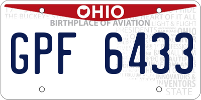 OH license plate GPF6433