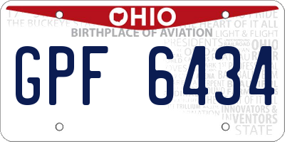 OH license plate GPF6434