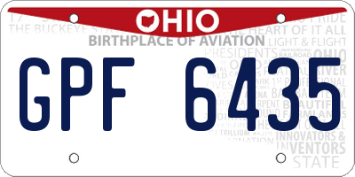 OH license plate GPF6435