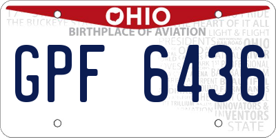 OH license plate GPF6436