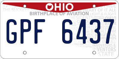 OH license plate GPF6437