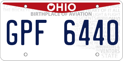 OH license plate GPF6440
