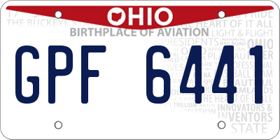 OH license plate GPF6441