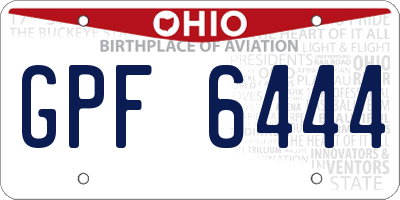 OH license plate GPF6444