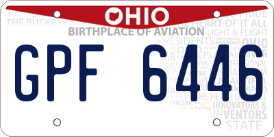 OH license plate GPF6446