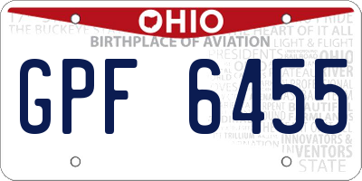OH license plate GPF6455