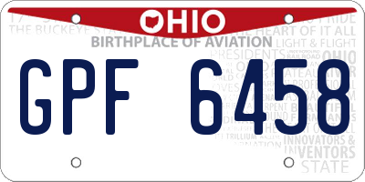 OH license plate GPF6458