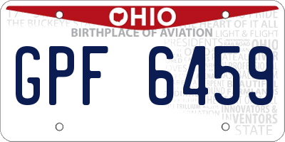 OH license plate GPF6459