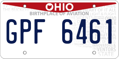 OH license plate GPF6461