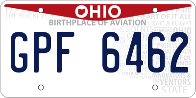 OH license plate GPF6462