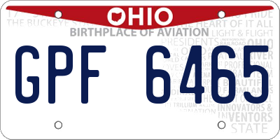 OH license plate GPF6465
