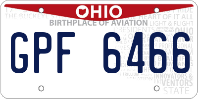 OH license plate GPF6466
