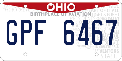 OH license plate GPF6467