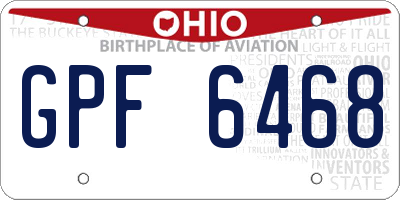 OH license plate GPF6468
