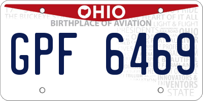 OH license plate GPF6469