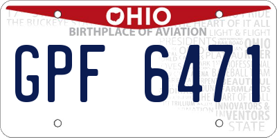 OH license plate GPF6471