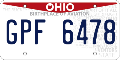 OH license plate GPF6478