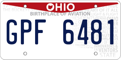 OH license plate GPF6481