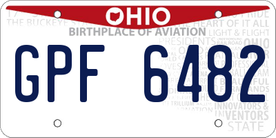 OH license plate GPF6482