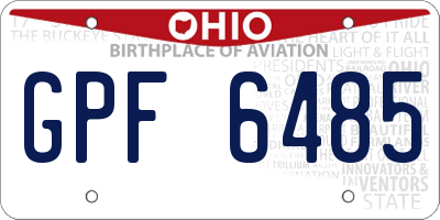 OH license plate GPF6485