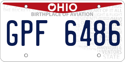 OH license plate GPF6486