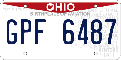 OH license plate GPF6487