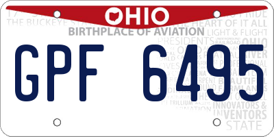 OH license plate GPF6495