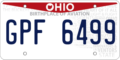 OH license plate GPF6499