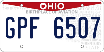 OH license plate GPF6507