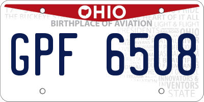 OH license plate GPF6508