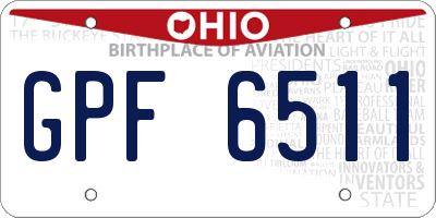 OH license plate GPF6511