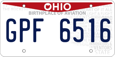 OH license plate GPF6516