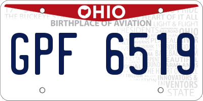 OH license plate GPF6519