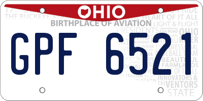 OH license plate GPF6521