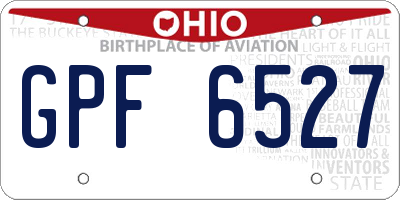 OH license plate GPF6527