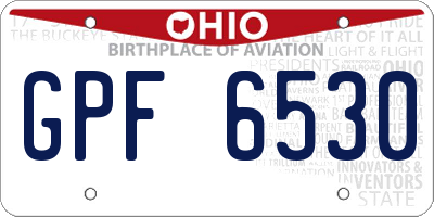 OH license plate GPF6530