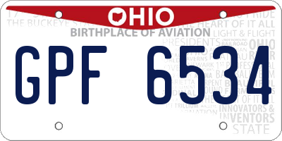 OH license plate GPF6534