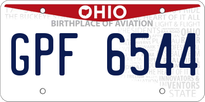 OH license plate GPF6544