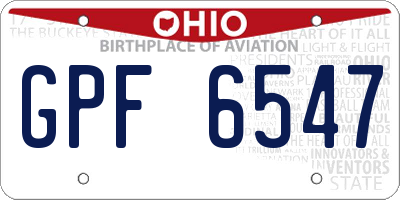 OH license plate GPF6547
