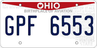 OH license plate GPF6553