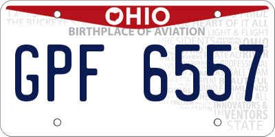 OH license plate GPF6557