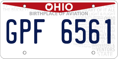 OH license plate GPF6561