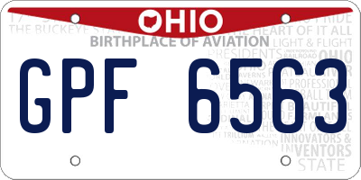 OH license plate GPF6563