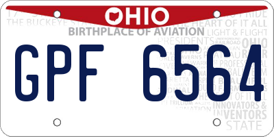 OH license plate GPF6564
