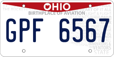 OH license plate GPF6567