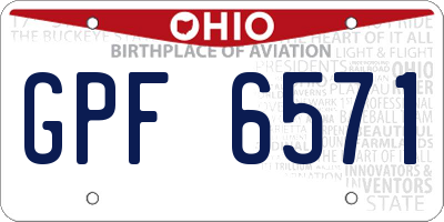 OH license plate GPF6571