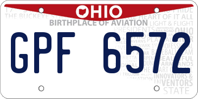 OH license plate GPF6572