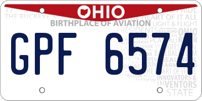 OH license plate GPF6574