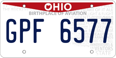 OH license plate GPF6577