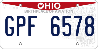 OH license plate GPF6578